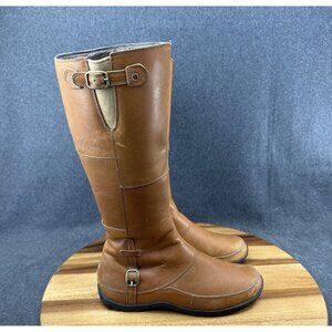 The North Face Womens Trail Camryn Riding Boots Brown Leather High Zip Size 7